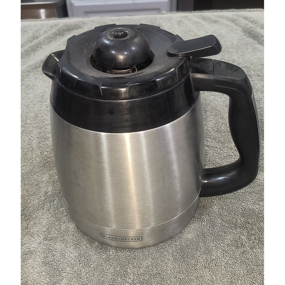 Black+Decker Thermal Coffee Carafe Replacement 12 Cup Stainless Steel Silver